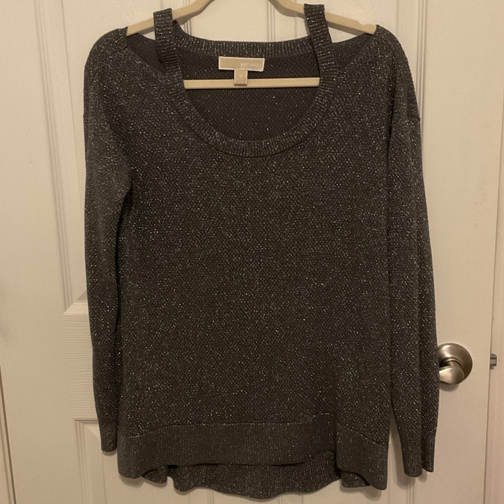 Michael Kors Dark Gray Scoop Neck Sweater